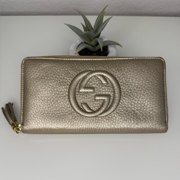 GUCCI Soho Wallet - metallic Champagne - Picture 1 of 9